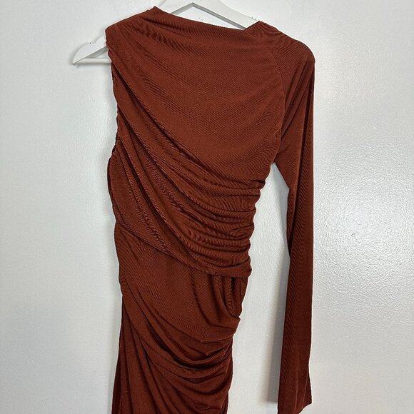 KATIE MAY Arya Twist Waist Asymmetric Neck Gown in Auburn Size Medium - Picture 12 of 12